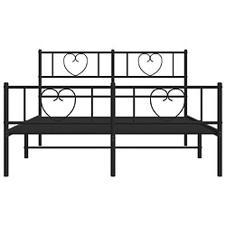 Maison Chic Lit adulte - Lit simple Cadre de lit métal avec tête de lit/pied de lit,Structure du lit Contemporain pour chambre noir 160x200 cm -MN77683 pas cher