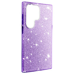 Avizar Coque Paillette pour Samsung Galaxy S23 Ultra Semi-rigide Spark Case violet