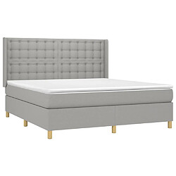 Acheter Maison Chic Lit adulte- Lit + matelas + LED,Sommier à lattes de lit matelas LED Gris clair 180x200 cm Tissu -GKD53341