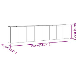 vidaXL Lit surélevé de jardin 360x40x80 cm acier corten pas cher