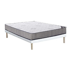 Vente-Unique Ensemble 140 x 190 cm sommier tapissier + matelas ressorts ensachés ép.19cm - KIJAL de YSMÉE