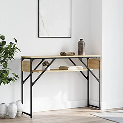 vidaXL Table console avec étagère chêne sonoma 105x30x75 cm