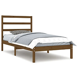 vidaXL Cadre de lit sans matelas marron miel 100x200cm bois pin massif