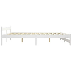 Avis vidaXL Cadre de lit sans matelas blanc bois massif de pin 200x200 cm