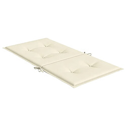 Acheter vidaXL Coussins de chaise de jardin à dossier bas lot de 2 crème