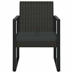 Acheter Maison Chic Salon de jardin 3 pcs + coussins - Mobilier/Meubles de jardin - Table et chaises d'extérieur Noir Résine tressée -MN34338