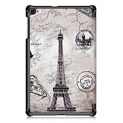 Avis Etui en PU motif imprimé tri-pliure avec support tour eiffel et carte pour votre Samsung Galaxy Tab A 10.1 (2019) T515/T510