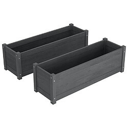 vidaXL Jardinières 2 pcs Gris 100x31x31 cm Bois de pin massif