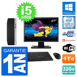 PC HP 400 G4 SFF Ecran 27" Intel i5-6500 RAM 32Go Disque Dur 1To Windows 10 Wifi - Occasion