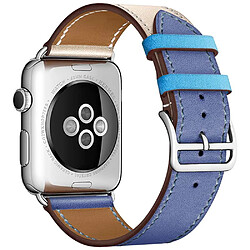 Bande de boucle en cuir de haute qualité Band Apple Watch 23 Ice Sea Blue 42 mm ou 44 mm ou 45 mm