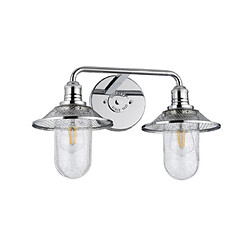 Elstead Lighting Applique murale salle de bains Hinkley Acier,verre grainé transparent Chrome poli