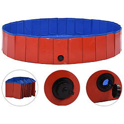 vidaXL Piscine pliable pour chiens Rouge 160x30 cm PVC