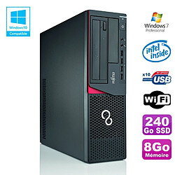 PC Fujitsu E720 E85+ SFF G3220 3GHz 8Go 240Go Graveur WIFI W7 - Occasion