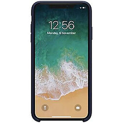 Universal Étui en silicone liquide bleu foncé pour votre Apple iPhone XR