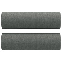 Acheter vidaXL Canapé 3 places avec oreillers gris foncé 180 cm tissu