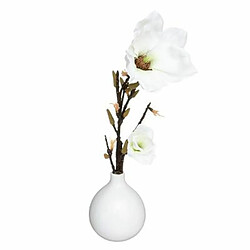 Composition Florale & Vase Magnolia 37cm Blanc