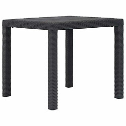 Maison Chic Table de jardin | Table d'extérieur Marron 79x79x72 cm Plastique Aspect de rotin -GKD12408