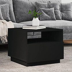 ComfortXL Table Basse Avec Lumières LED Noir 50x49x40 Cm