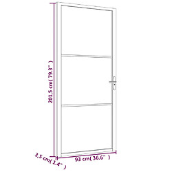 vidaXL Porte intérieure 93x201,5 cm Blanc Verre mat et aluminium pas cher