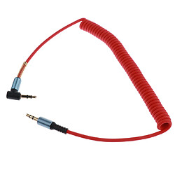 3,5 Mm (1/8 ) M-M Câble Audio Enroulé Câble Casque Câble D'entrée Auxiliaire Rouge