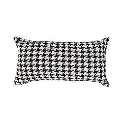 Coussin avec Rembourrage Design Pied-de-Poule Ribe Kuatéh Noir et Blanc 55x30 cm