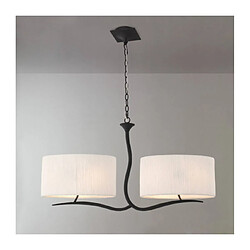 Luminaire Center Suspension Eve 2 Arm 4 Ampoules E27, anthracite avec Abat jours blanc ovale