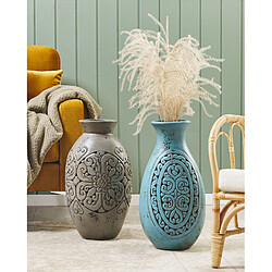 Beliani Vase décoratif MEGARA fait à la main Céramique 51 cm Turquoise