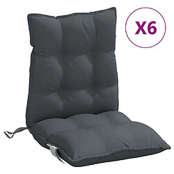 vidaXL Coussins de chaise à dossier bas lot de 6 anthracite