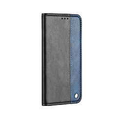 Wewoo Coque Etui à rabat en cuir unisexe avec surpiqûres de couleur pour iPhone 11 Pro Business porte-cartes et bleu