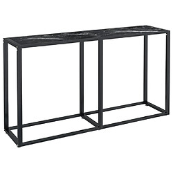 Maison Chic Table console | Meuble d'entrée | Table d'appoint Marbre noir 140x35x75,5 cm Verre trempé -GKD52918