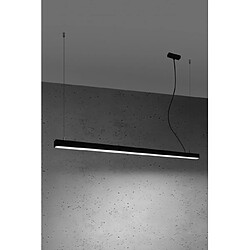 Luminaire Center Plafonnier LED intégré Pinne Acier Noir 2 ampoules 150cm