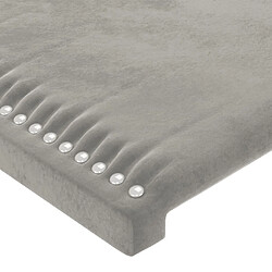 Maison Chic Tête de lit moderne avec oreilles pour chambre - Décoration de lit Gris clair 93x23x78/88 cm Velours -MN40702 pas cher