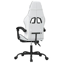 Acheter vidaXL Chaise de jeu avec repose-pied Blanc et noir Similicuir