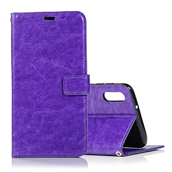 Wewoo Housse Coque Étui en cuir à rabat horizontal avec texture pour Crazy Horseporte-cartes et porte-monnaieet cadre photo Huawei Honor P20 lite Violet