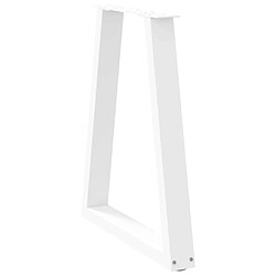 Avis vidaXL Pieds de table basse forme de V 2 pcs blanc 50x(72-73) cm acier