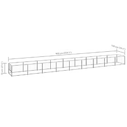 Acheter vidaXL Chenil Argenté 9 m² Acier