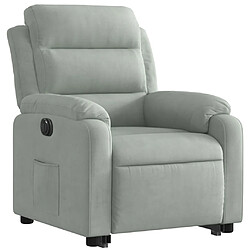 Avis Maison Chic Fauteuil Relax pour salon, Fauteuil inclinable électrique gris clair velours -GKD35741