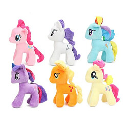 RedMiter Set de 6 pièces Peluche Delicate My Little Pony Pinkie Pie AppleJack Rainbow Dash Fluttershy Twilight Sparkle Rarity 20 cm