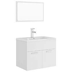 Maison Chic Ensemble de meubles de salle de bain,Armoire rangement Bain Blanc Aggloméré -MN31054