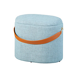 Alter Pouf de rangement en tissu avec poignée en éco-cuir, couleur grise, 42x30x36 cm