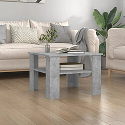 vidaXL Table basse Gris béton 60x60x42 cm Bois d’ingénierie