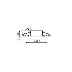 Kanlux Support Spot LED Encastrable Max 10W GU5.3/GU10 AC/DC12V AC220-240V Étanche IP44 Carré Noir - perçage 60mm pas cher