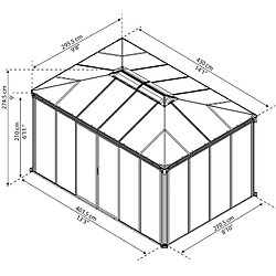 Avis Gazebo fermé 430x295,5cm gris anthracite - 705760 - PALRAM