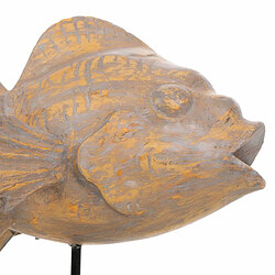 Figurine Décorative Alexandra House Living Gris Brun foncé Bois Fer Poisson 31 x 24 x 30 cm pas cher