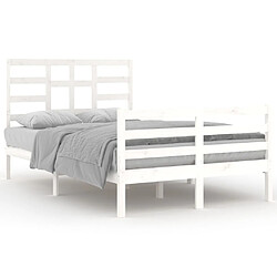 Maison Chic Lit adulte - Lit simple Cadre de lit,Structure du lit Contemporain Blanc Bois massif 120x200 cm -MN56981