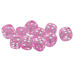 Lot De 10 Dés En Acrylique D6 à Six Faces Pour Du0026D TRPG Party Board Game Toys Pink