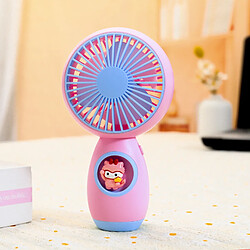 (Rose) Enfants Mignon Mini Ventilateur de Bureau Portable Cartoon Portable Usb Charge de La Batterie Au Lithium