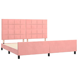 Acheter Maison Chic Lit adulte - Cadre Structure de lit avec tête de lit Contemporain Rose 200x200 cm Velours -MN22246