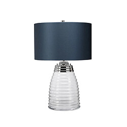 Elstead Lighting Lampe de table Milne Verre,Acier,Satin texturé Ferronnerie en nickel poli, verrerie transparente.