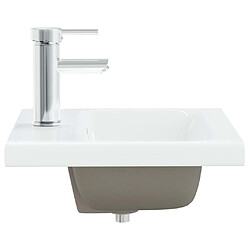 Avis vidaXL Lavabo encastré avec robinet 42x39x18 cm céramique blanc